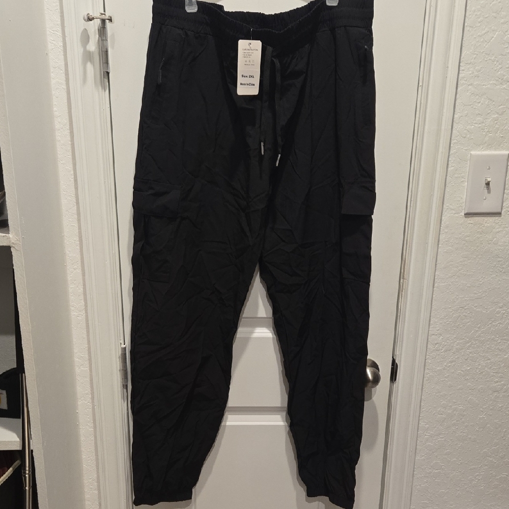 Black Cargo Joggers